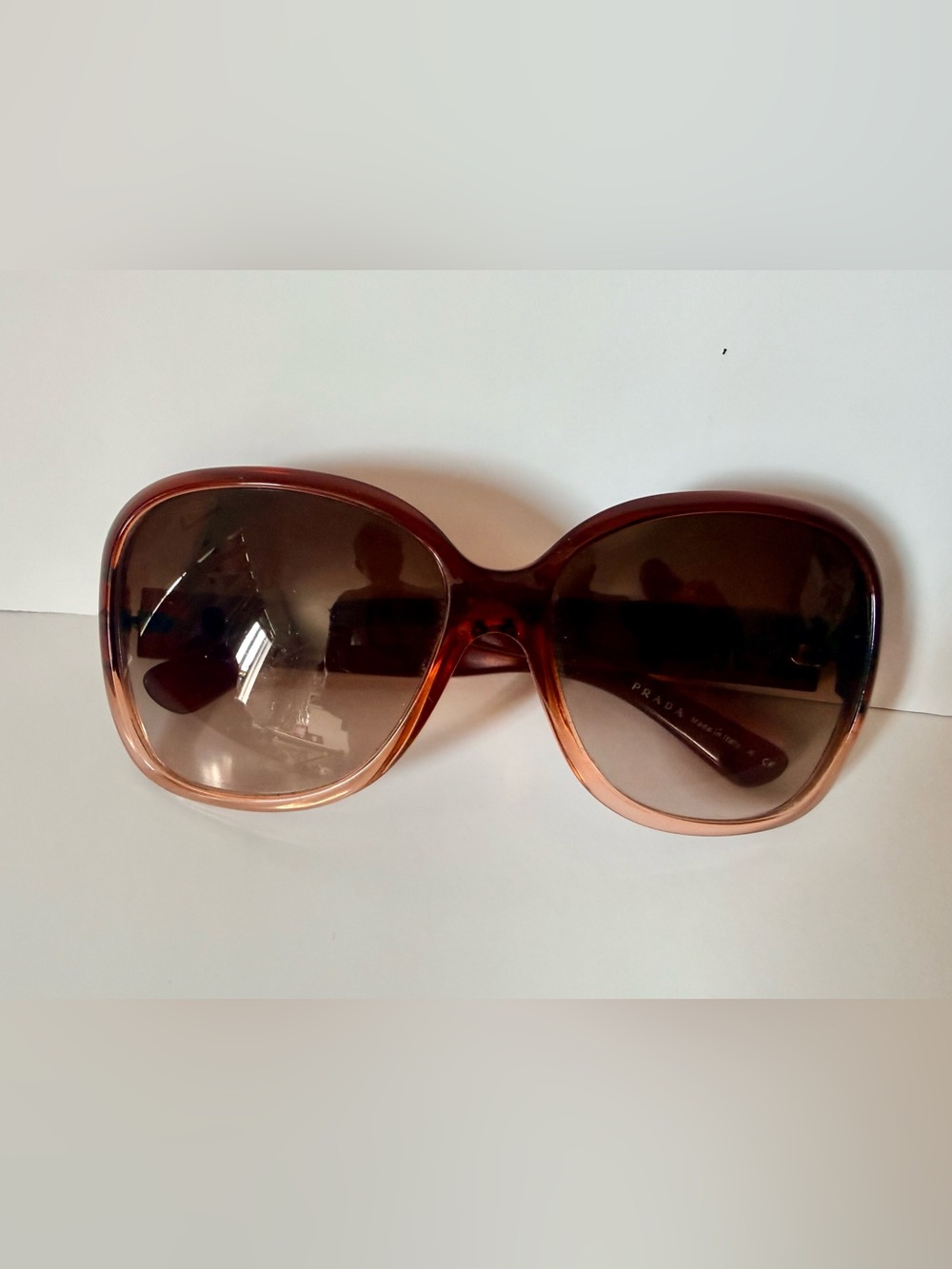 Prada Oversized Gradient Brown to Amber Tortoiseshell Sunglasses